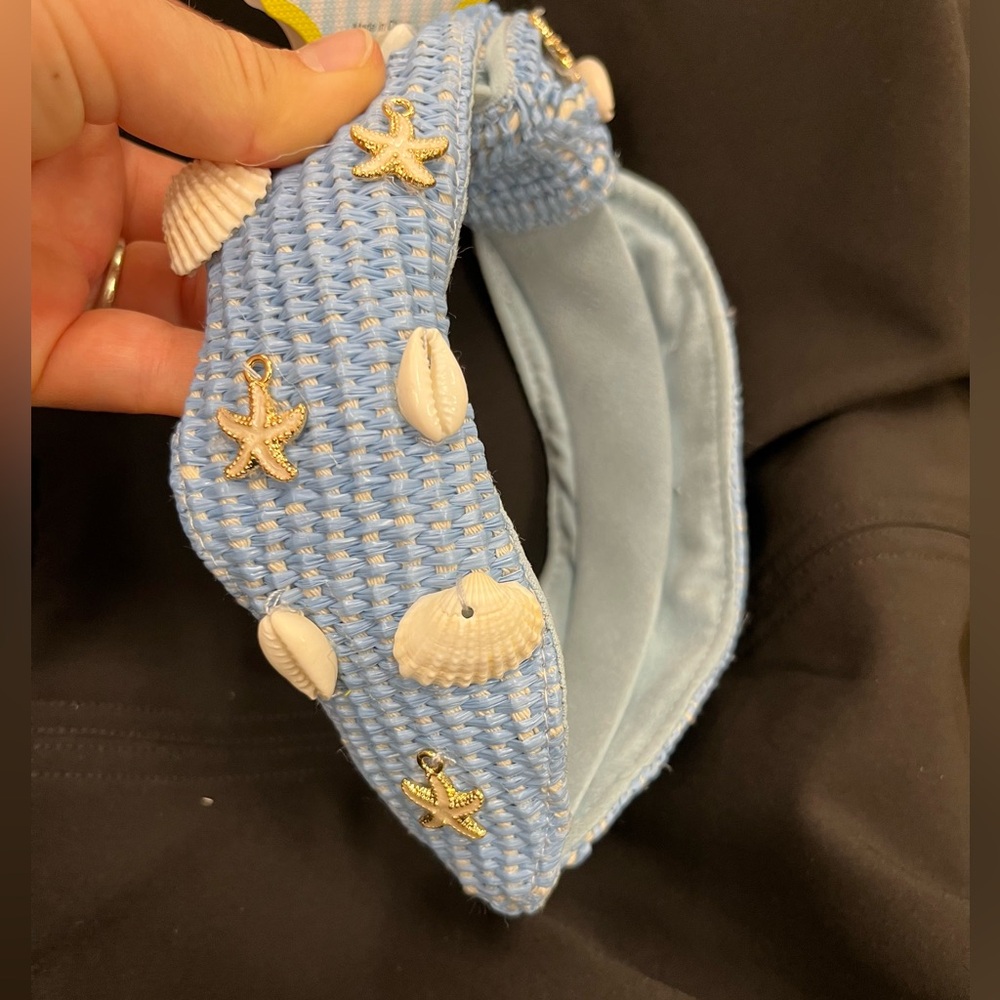 Blue Woven Headband with Seashell Accents - Picture 13 of 13
